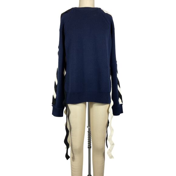 Monse Bold Midnight Ric Rac Sleeve Sweater Size S - Picture 2 of 6